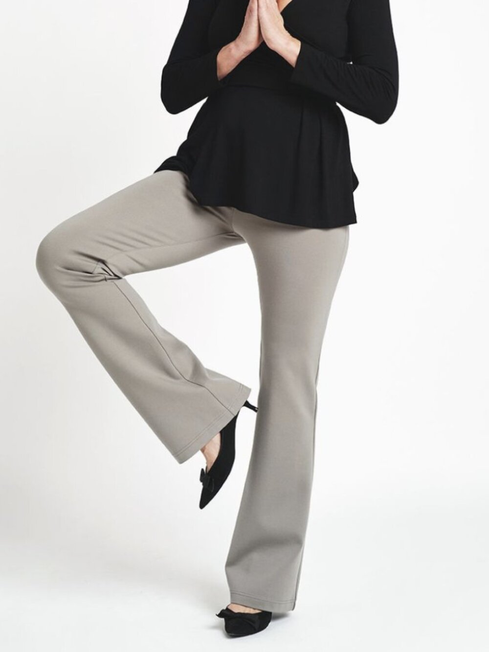 New Betabrand Alloy Light Gray Bootcut Dress Pant Yoga Pants Large Petite